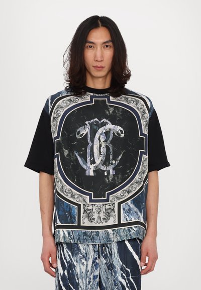 Roberto Cavalli MARBLE COOL FIT TEE - Triko s potiskem - blue