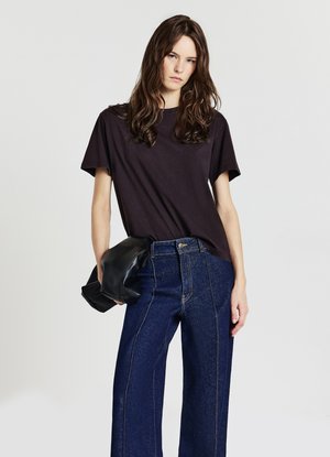 Calliope EFFETTO SLAVATO - T-shirt basic - marrone scuro