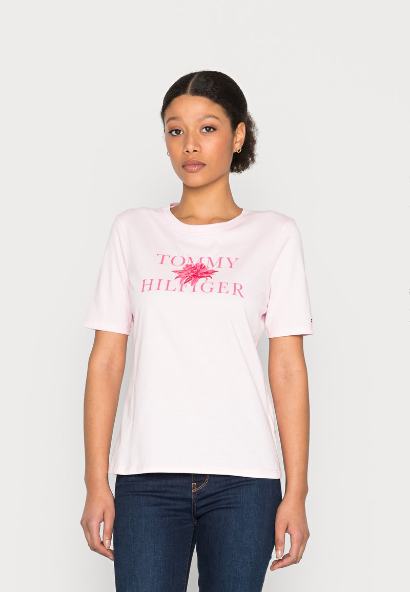 Tommy Hilfiger FLORAL TEE - T-shirt estampada - pastel pink