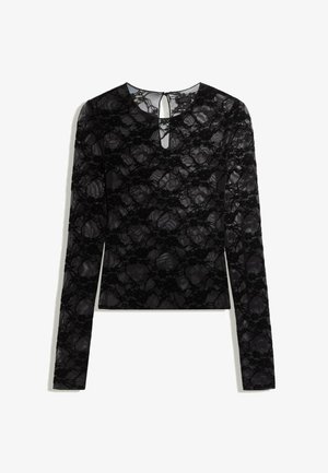 Bershka, LACE LONG SLEEVE T-SHIRT - Blouse - black