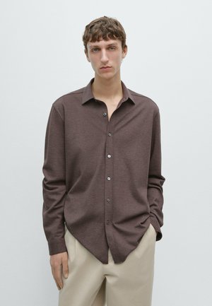 REGULAR FIT MELANGE - Hemd - dark brown