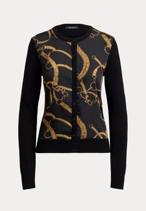 Lauren Ralph Lauren, BELTING-PRINT COTTON-BLEND CARDIGAN - Kardigan - black multi