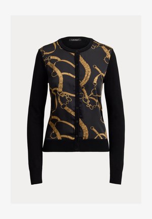 Lauren Ralph Lauren, BELTING-PRINT COTTON-BLEND CARDIGAN - Ζακέτα - black multi