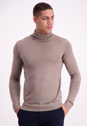 Lindbergh ROLL NECK - Striktrøje - dk sand