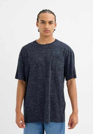INSIDE, TEXTURA MOTEADA - Camiseta básica - azul oscuro