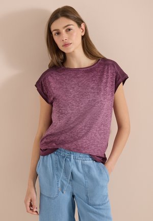 Cecil, T-SHIRT MIT BOATNECK IM GARMENT-DYE-LOOK - T-shirt basic - sweet grape red
