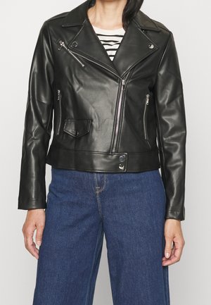 Imitatieleren jas - black