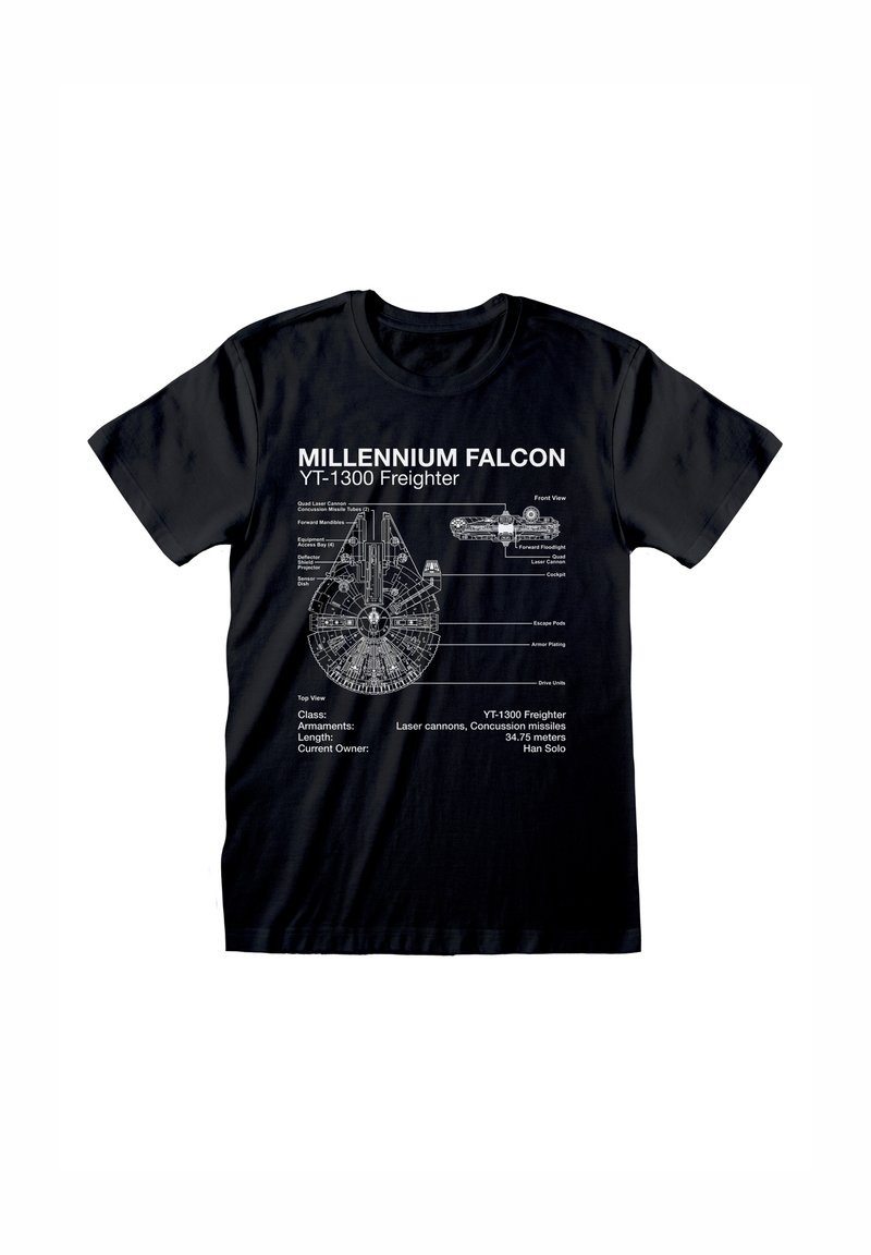 Henry Tiger STAR WARS MILLENIUM SKETCH - Triko s potiskem - black