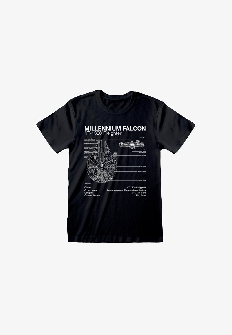 Henry Tiger STAR WARS MILLENIUM SKETCH - Camiseta estampada - black