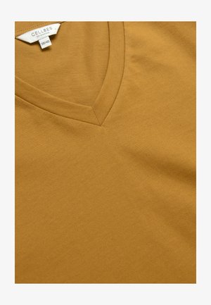 Cellbes of Sweden, JERSEY TOP WITH SHORT, FOLD UP SLEEVES - T-shirts basic - dark yellow
