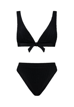 The Sunshine Brand, TEDDY FIXED TRIANGLE SET HIGHWAIST - Bikini - black malta structure