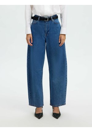 MID WAIST - Avar lõikega teksad - medium blue denim