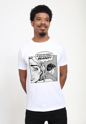 Henry Tiger, BOYFRIEND BEARD - Print T-shirt - white
