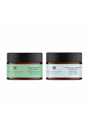 Dr Botanicals NIGHT MOISTURISER CREAM & SUPERFOOD TREATMENT MASK SET 50ML - Skincare set - green