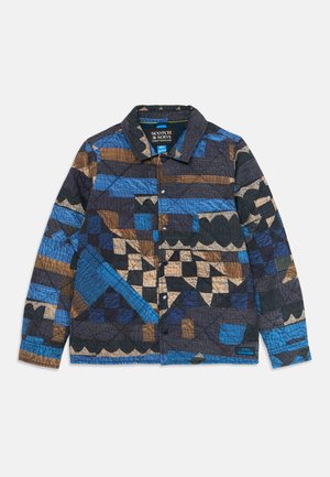ALL OVER PRINTED PADDED SHIRT JACKET - Lagana jakna - dark blue/multi coloured