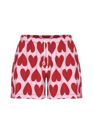 mey, MEY HOSE KURZ SERIE SUGAR HEARTS MIT PRINT - Pyjamabroek - red carpet