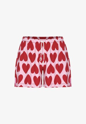 mey, MEY HOSE KURZ SERIE SUGAR HEARTS MIT PRINT - Pyjamabroek - red carpet