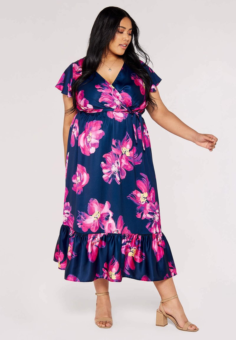 Plus size floral wrap maxi dress Clearance