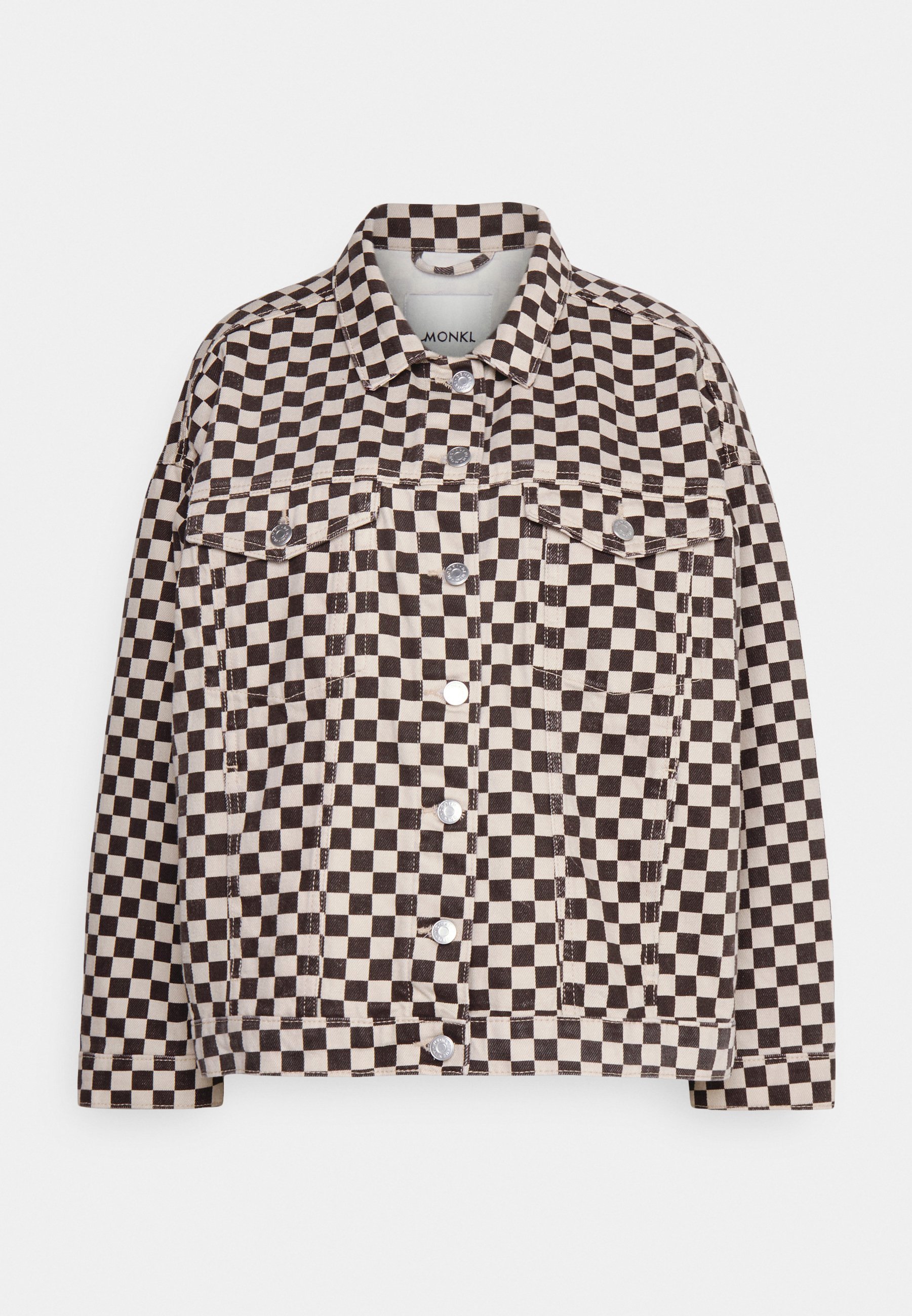 Monki Denim jacket - brown/white/brown 