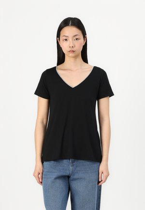 JDY DALILA V NECK  - T-paita - black/silver