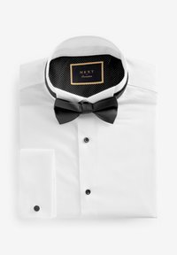 Next TEXTURED DOUBLE CUFF LONG SLEEVE WITH WING COLLAR AND BOW TIE PACK - Businesshemd - white