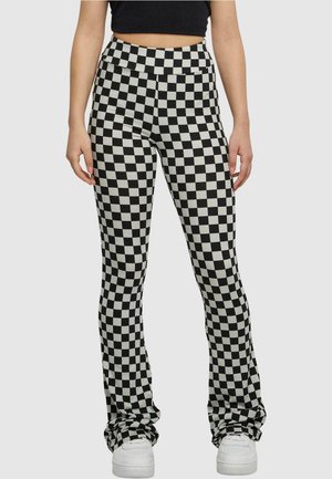 Urban Classics DAMEN CHECKED  - Leggings - black lightasphalt