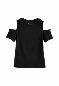 Next - COLD SHOULDER REGULAR FIT - Apdrukāts T-krekls - black Miniatūras attēls 1