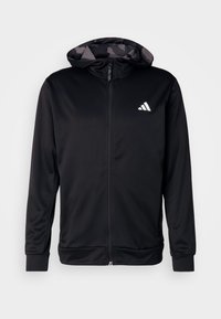 adidas Performance TRAIN ESSENTIALS CAMO FULL ZIP - Chaqueta de entrenamiento - black