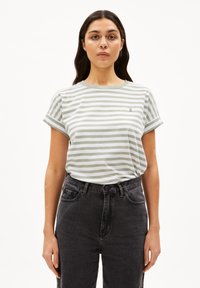 ARMEDANGELS - IDAARA STRIPES - Print T-shirt - white seagreen Thumbnail Image 1