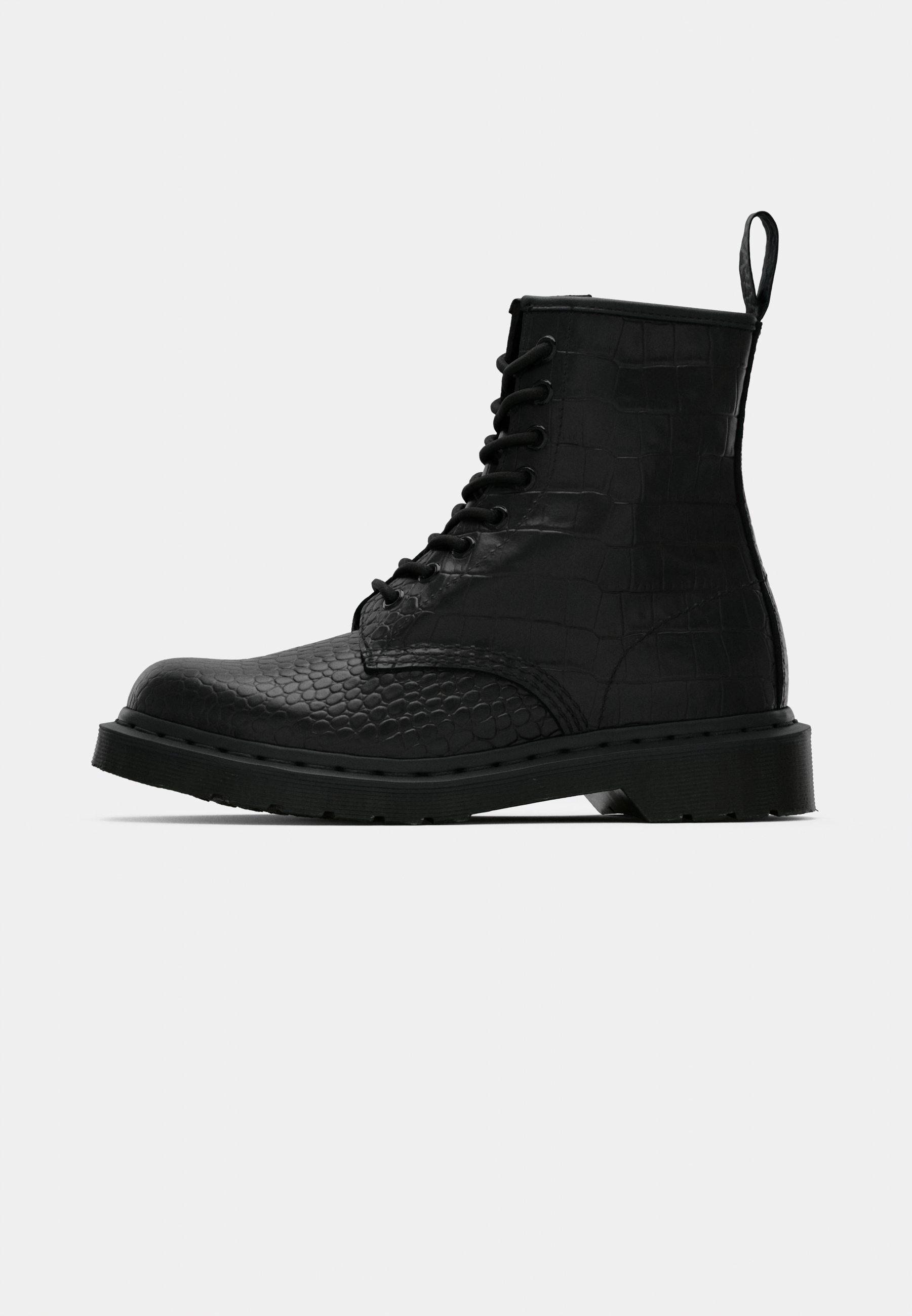 Dr. Martens 1460 CROCO 8 EYE BOOT - Veterboots - black/zwart