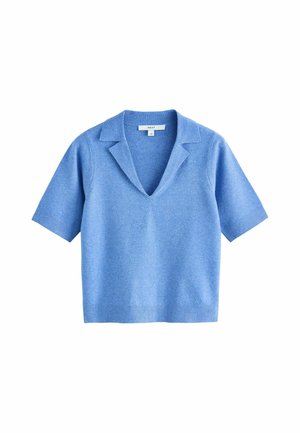 Next, TALL FIT - SUPERSOFT SHORT SLEEVE OPEN NECK POLO TOP - T-shirts basic - blue