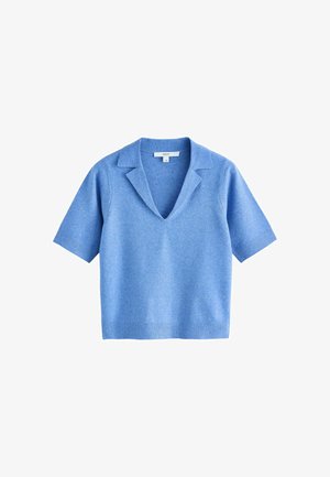 Next, TALL FIT - SUPERSOFT SHORT SLEEVE OPEN NECK POLO TOP - T-Shirt basic - blue
