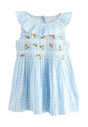 REGULAR FIT - EMBROIDERED SHIRRED COLLAR - Vestido informal - blue