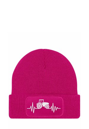 PATCH MIT TRAKTOR HERZSCHLAG - Beanie - pink