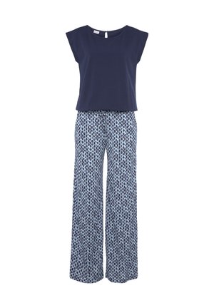 SET - T-shirt basic - blau bedruckt