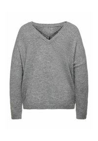ONLY Carmakoma Strikkegenser - light grey melange