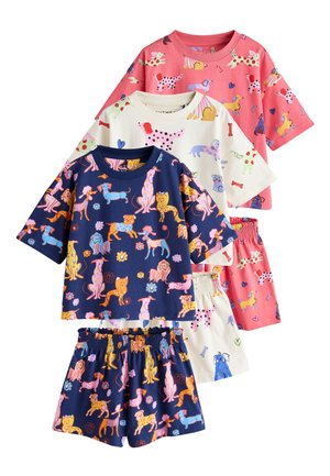 Next, REGULAR FIT - SHORT PYJAMAS 3 PACK  SET - Pyžamo - navy red dog print