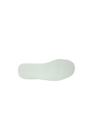 Intersuola in tessuto bianco con texture rigata e bordi arrotondati, con un design liscio e sagomato per comfort e supporto.