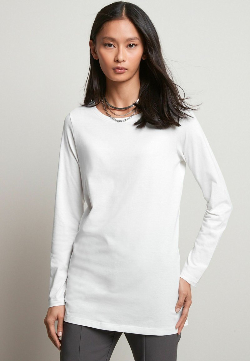 Next LONGLINE LONG SLEEVE CREW NECK TOP - Pikkade varrukatega topp - white