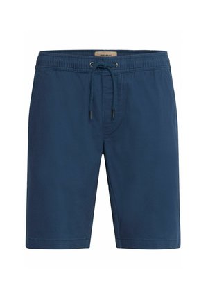 Mørkeblå svømmetights lavet af letvægtsstof, med en elastisk talje med snor og en lige benudskæring.