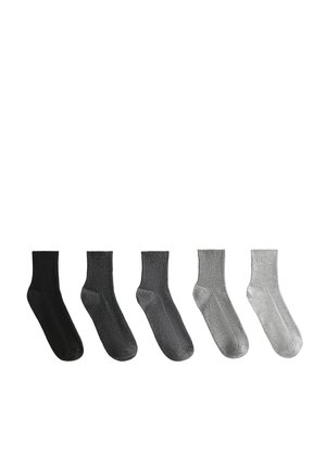 5 PAIRS OF COTTON BLEND QUARTER - Calze - dark grey