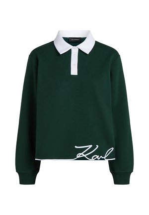 KARL LAGERFELD, SIGNATURE HEM POLO SWEATSHIRT - T-shirt à manches longues - botanical garden