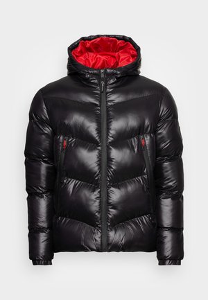 ZIPPER PUFFER JACKET - Winter jacket - gloss black