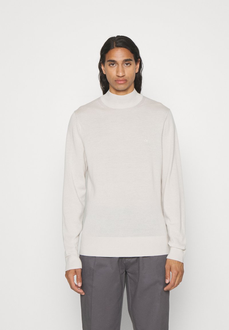 Calvin Klein - MOCK NECK - Jumper - stony beige, Enlarge