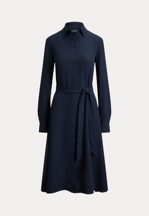 Lauren Ralph Lauren Petite, BELTED DOUBLE-FACED GEORGETTE SHIRTDRESS - Φόρεμα πουκάμισο - navy