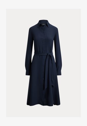 Lauren Ralph Lauren Petite, BELTED DOUBLE-FACED GEORGETTE SHIRTDRESS - Särkkleit - navy