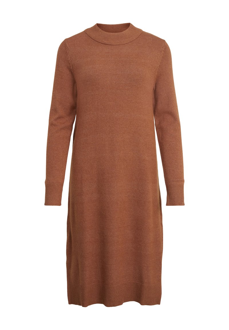 Vila Gebreide jurk tan