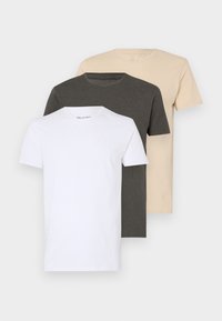 SLHROLAND O NECK TEE 3 PACK  - Paprasti marškinėliai - oatmeal
