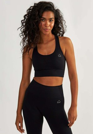 Medium support sports bra - black
