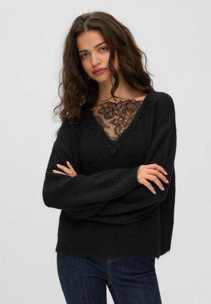Vero Moda, KNITTED PULLOVER VMNALA KNITTED PULLOVER - Pullover - black